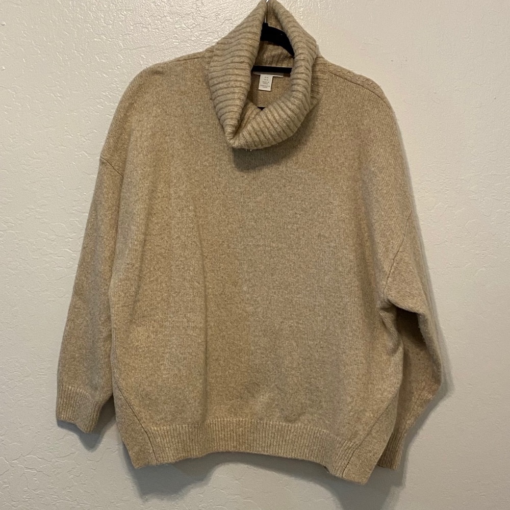 H&M camel turtleneck sweater